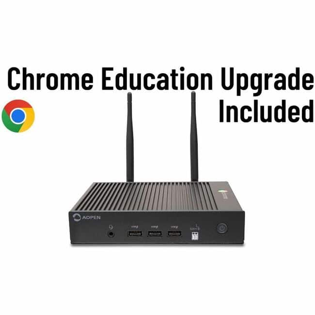 AOpen - Chromebox Mini 2 Education Upgrade - AI Ready Included - Intel Celeron N4500 - Fanless - 8 GB RAM - 32 GB eMMC - Black