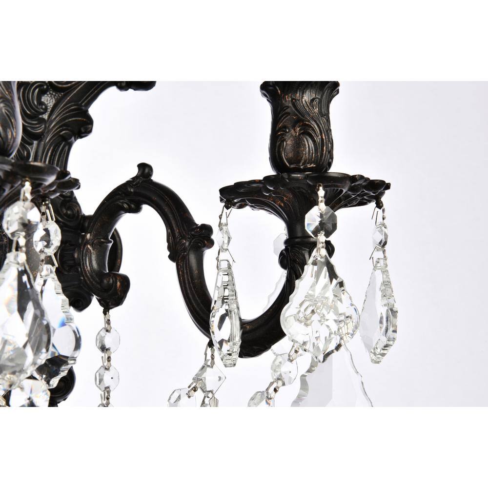 Alt View 4. Elegant Lighting - Monarch 3 light Dark Bronze Wall Sconce Clear Royal Cut Crystal - Dark Bronze.