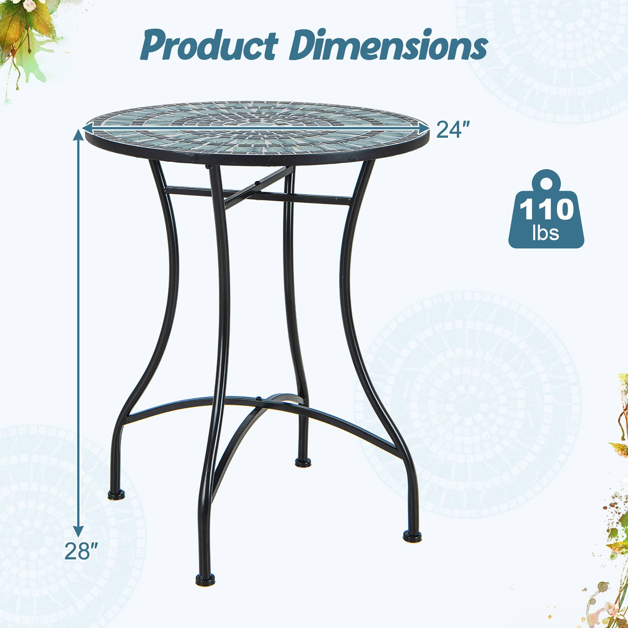Product Dimensions: 24" (diameter) x 28" (height), 110 lbs