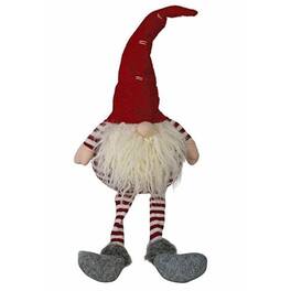 BreeBe - *Dangle Leg Plush Red/White Striped Santa Gnome - Multi
