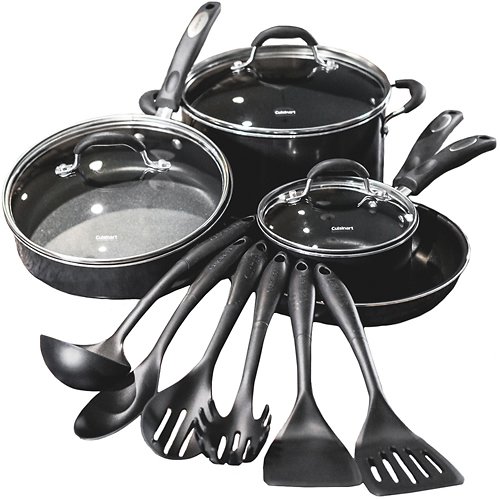 Cuisinart - Pro Classic 13-Piece Aluminum Cookware Set - Black - Angle