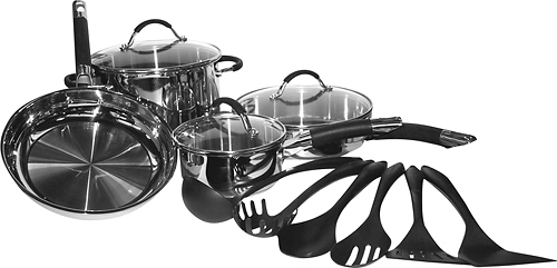 Angle View: Cuisinart - Pro Classic 13-Piece Stainless-Steel Cookware Set - Stainless-Steel