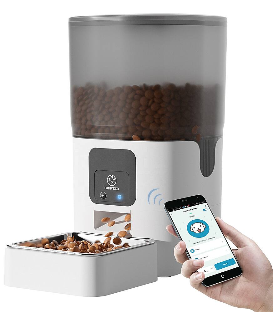 Front. RCA - Smart Pet Feeder - White / Black.