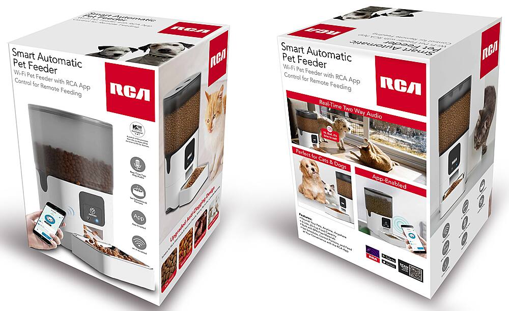 Alt View 14. RCA - Smart Pet Feeder - White / Black.