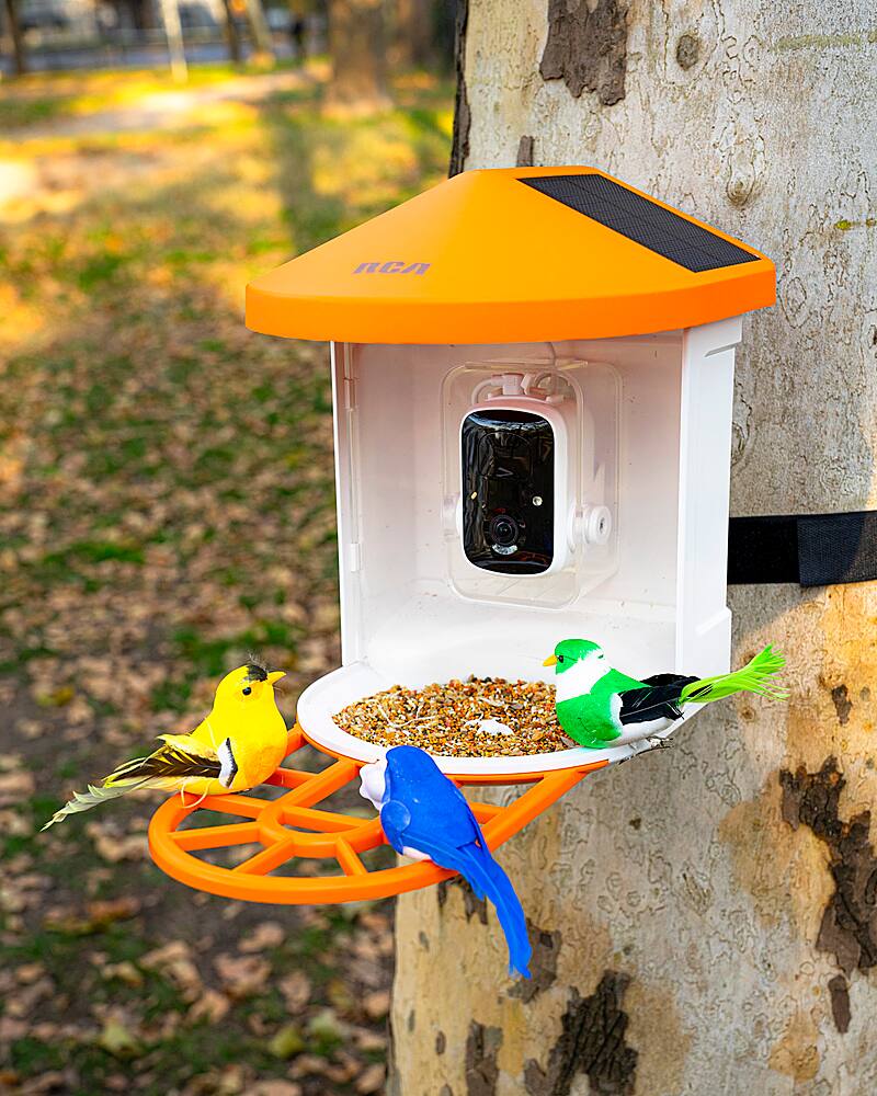 Alt View 13. RCA - Smart Bird Feeder - White/Orange.