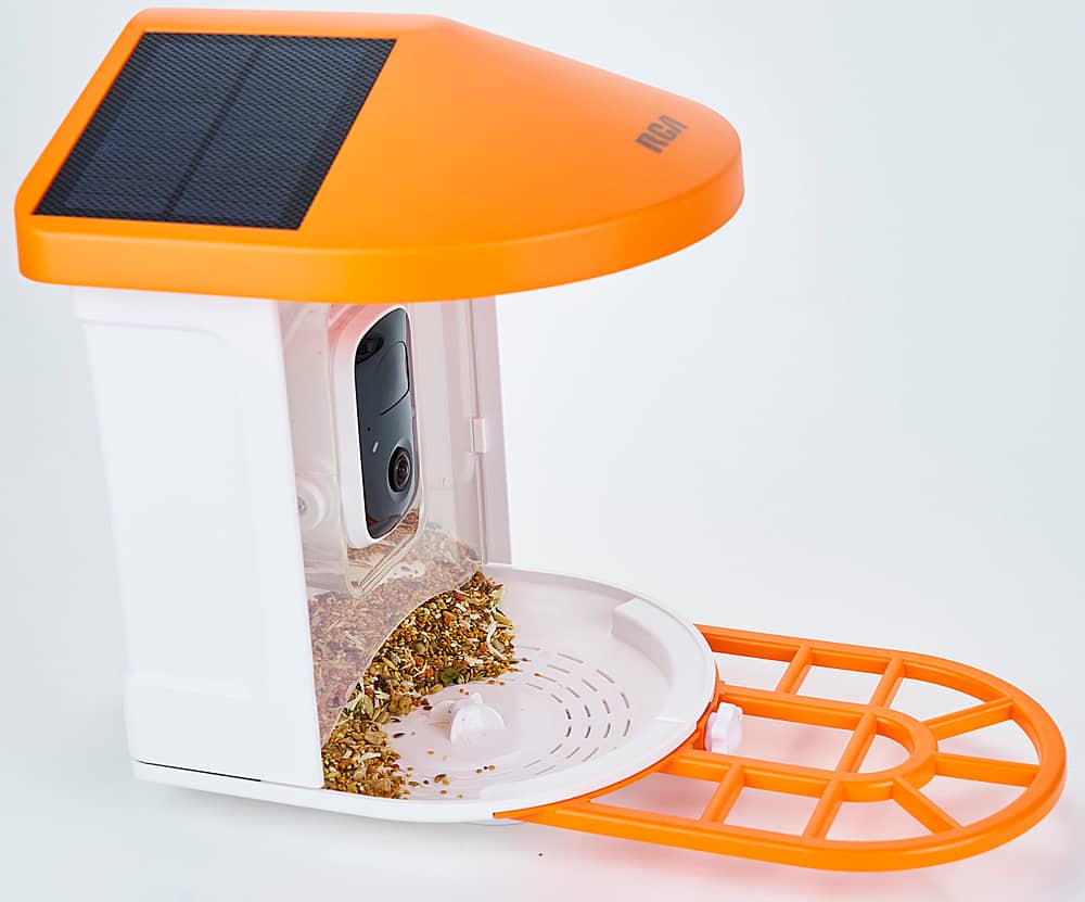Alt View 11. RCA - Smart Bird Feeder - White/Orange.