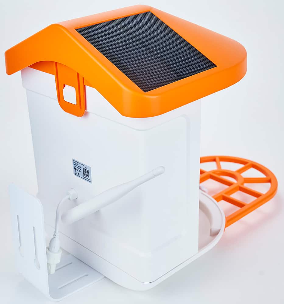 Alt View 12. RCA - Smart Bird Feeder - White/Orange.