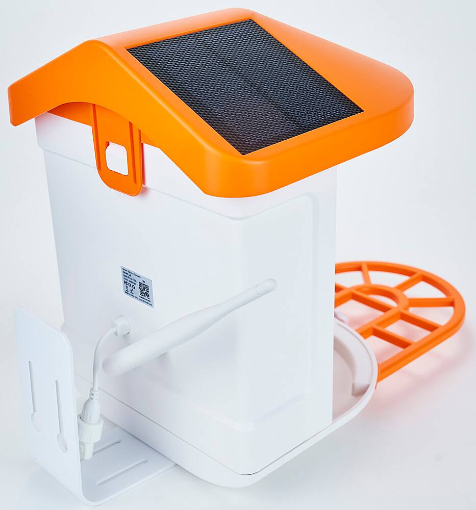 Alt View 12. RCA - Smart Bird Feeder - White/Orange.