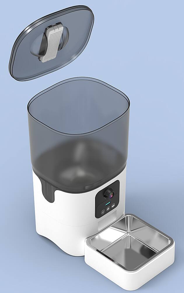 Alt View 11. RCA - Smart Pet Feeder with Camera - White/ Black.