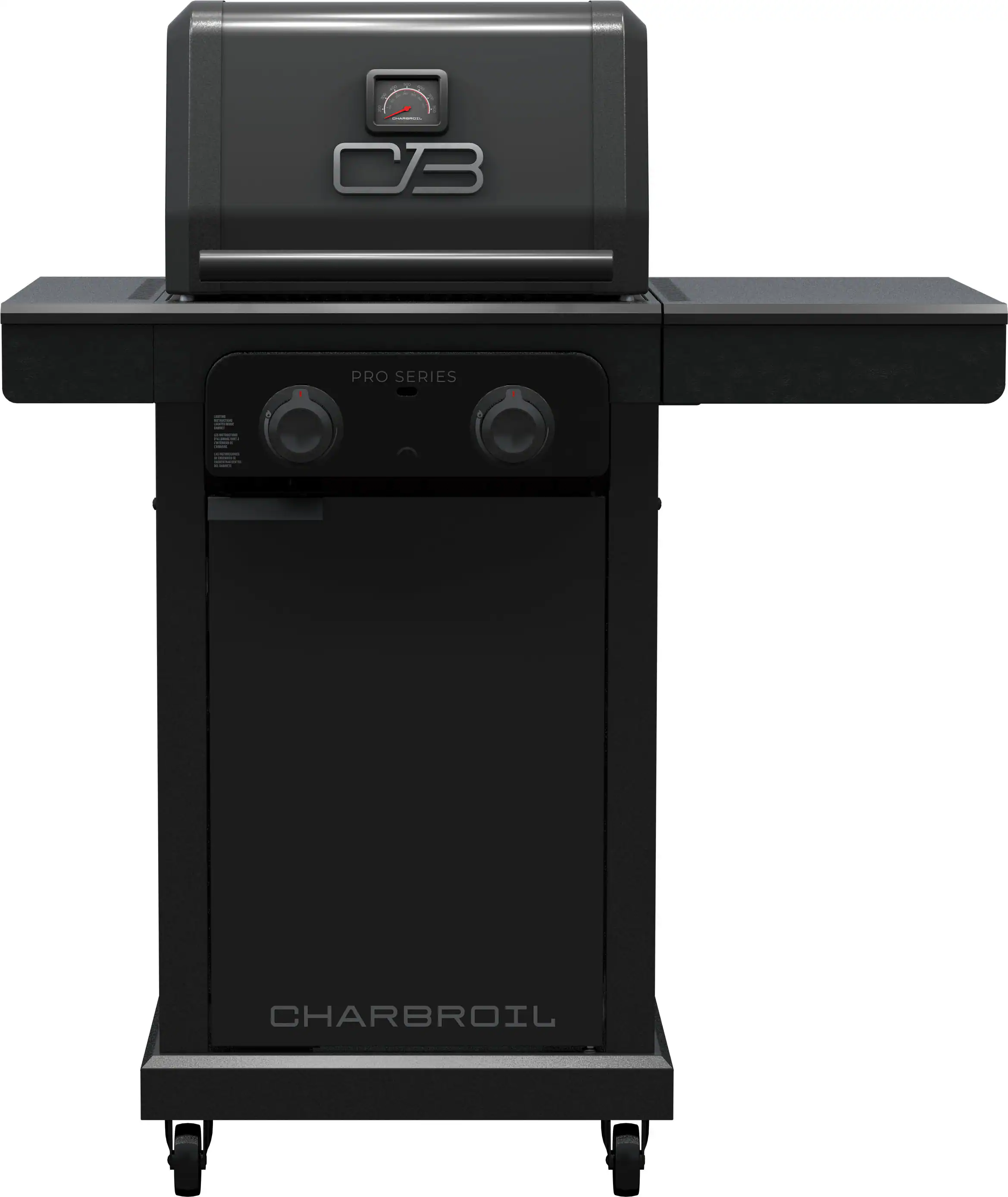 Angle. Charbroil - Pro Series with Amplifire Infrared Technology 2-Burner Propane Gas Grill Cabinet, 463676724 - Black.