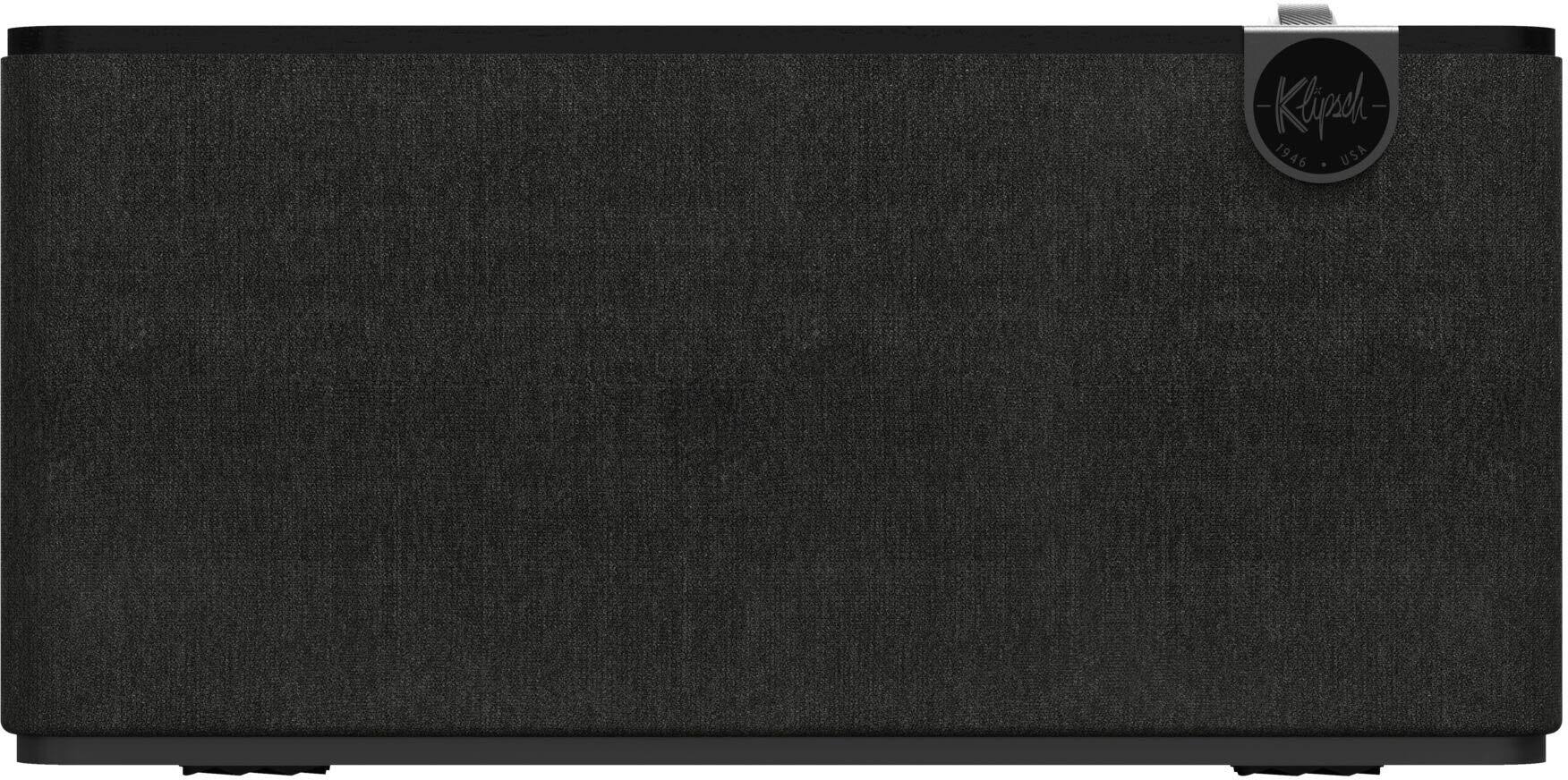 Front. Klipsch - The Three Plus Premium Tabletop Bluetooth Speaker with Broadcast Mode, Matte Black - Matte Black.