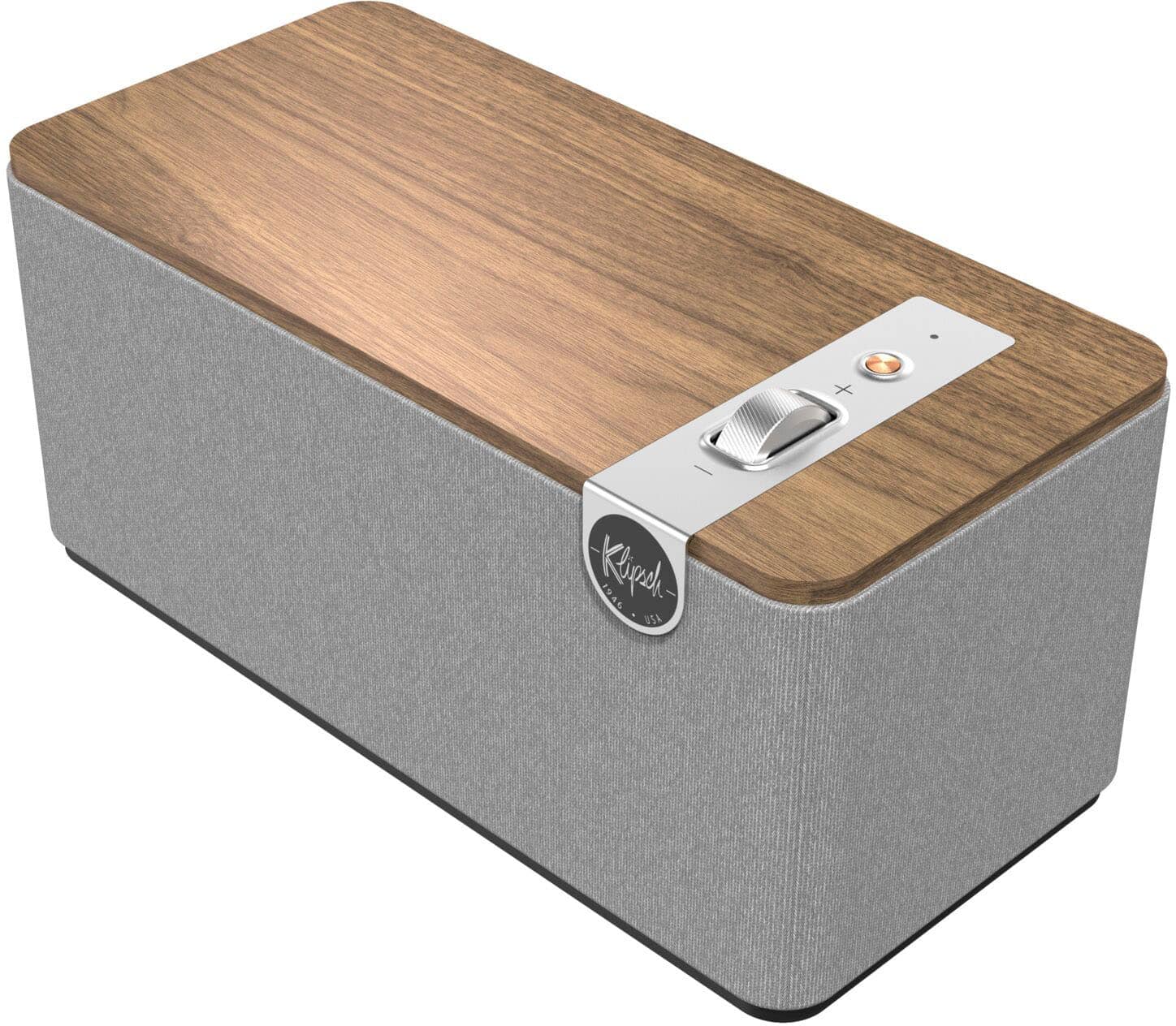 Klipsch - The One Plus Premium Tabletop Bluetooth Speaker with Broadcast Mode - Walnut - Front_Zoom