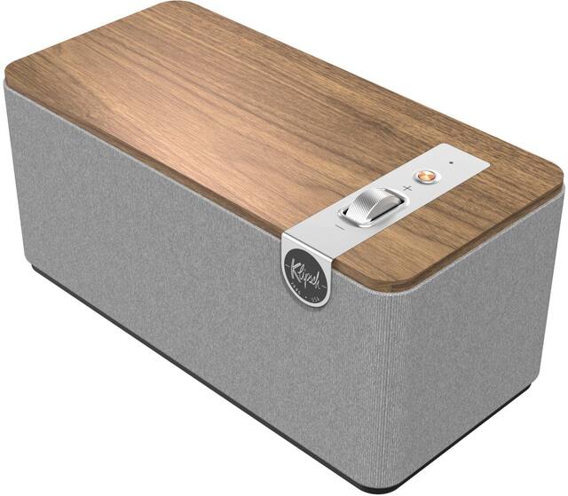 Klipsch - The One Plus Premium Tabletop Bluetooth Speaker with Broadcast Mode - Walnut