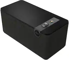 Angle. Klipsch - The One Plus Premium Tabletop Bluetooth Speaker with Broadcast Mode, Matte Black - Matte Black.