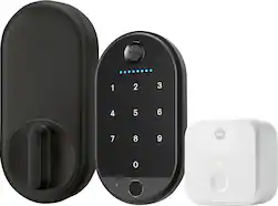 Yale - Smart Lock Conversion Kit – Works with Existing Deadbolt & Keys | Wi-Fi & Fingerprint Keypad Access - Black Suede - Front_Zoom