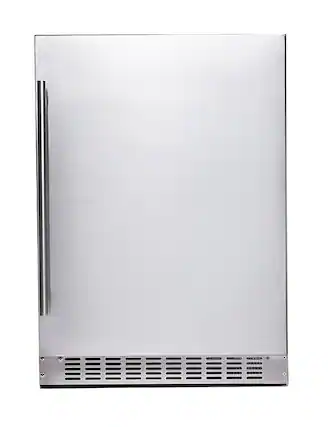 Front. Azure - Azure 5.6 Cu. Ft. 24" Under-counter Refrigerator with Solid Stainless Door, Indoor or Outdoor rated - Stainless Steel.