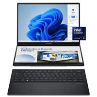 ASUS - Zenbook DUO Dual 14” 3K OLED Touch Laptop - Intel Core Ultra 9 with 32GB Memory - Intel Arc Graphics - 1TB SSD - Inkwell Gray - Front_Zoom
