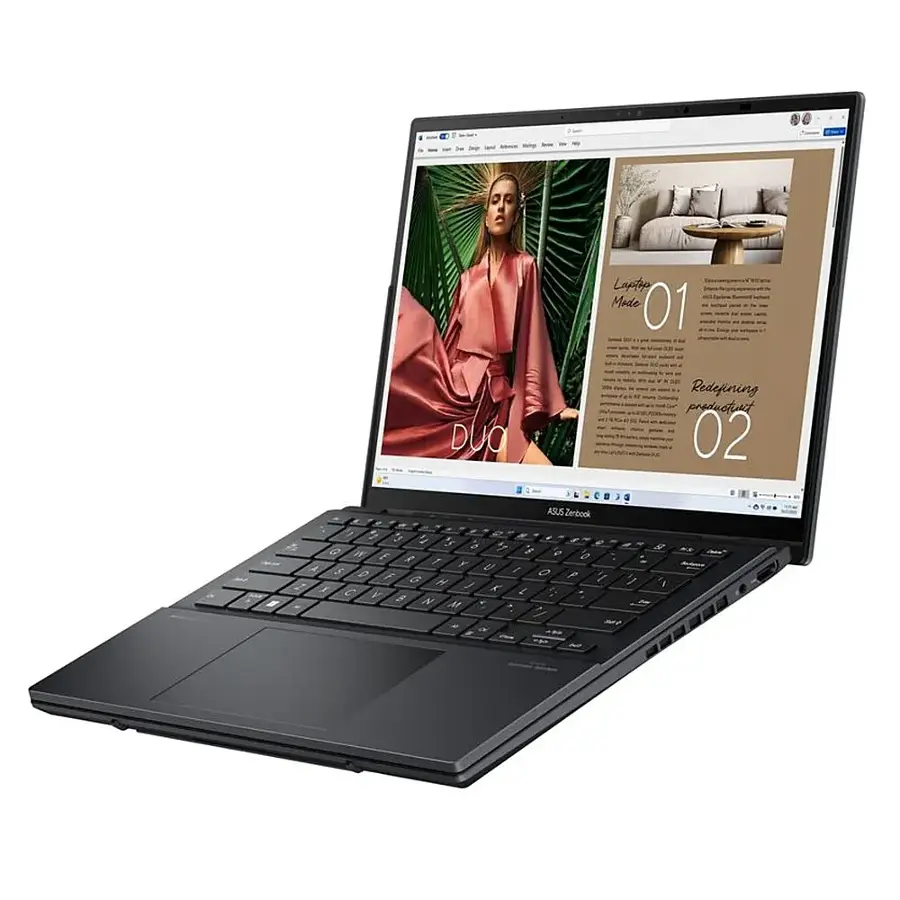 Alt View 7. ASUS - Zenbook DUO Dual 14” 3K OLED Touch Laptop - Intel Core Ultra 9 with 32GB Memory - Intel Arc Graphics - 1TB SSD - Inkwell Gray.