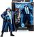 The image features a blue action figure of Captain Boomerang from the DC Multiverse line. The figure is wearing a blue coat and holding a boomerang. The packaging for the figure is black and blue, and it is displayed in a clear plastic case. The figure is 12 points articulated, which means it has 12 points of articulation for a more dynamic and lifelike pose. The packaging also includes the DC logo, indicating that it is an official product from the DC Multiverse line.