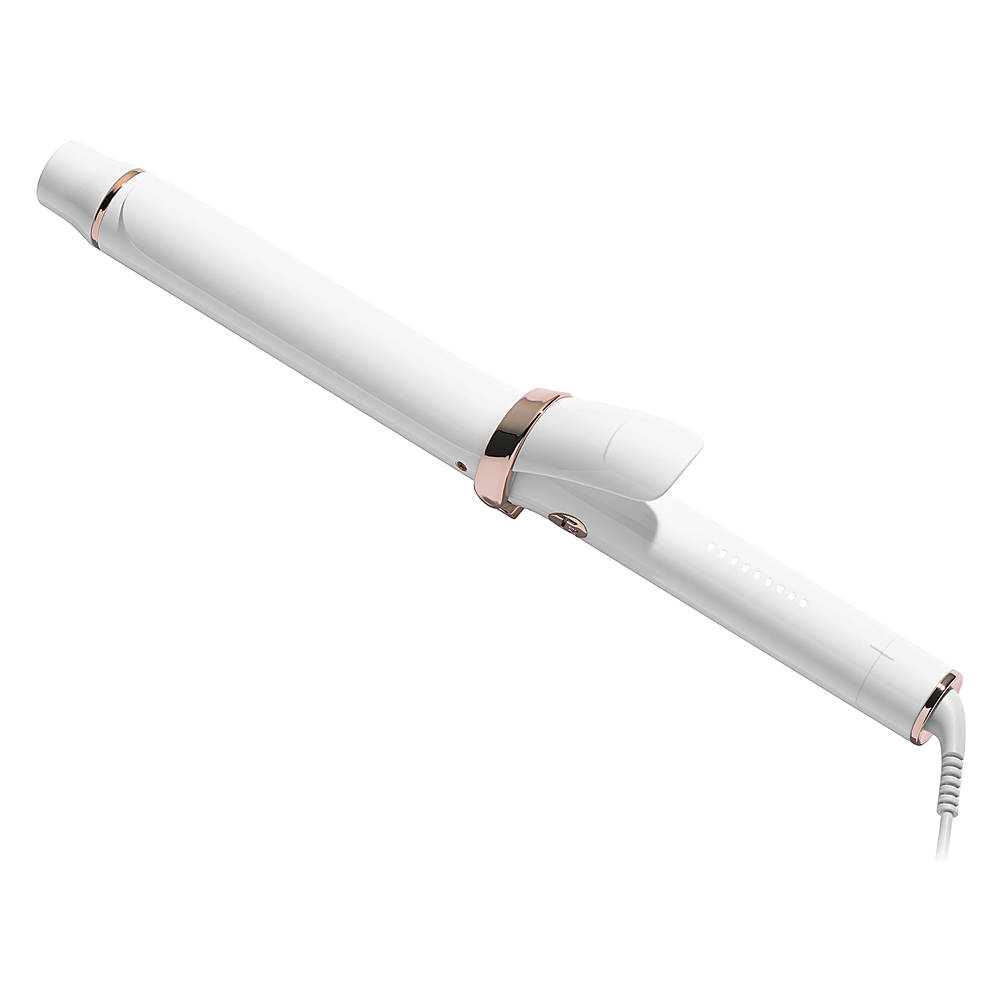 Angle View: T3 SinglePass Curl X 1.25" Ceramic Extra-Long Barrel Curling Iron - White
