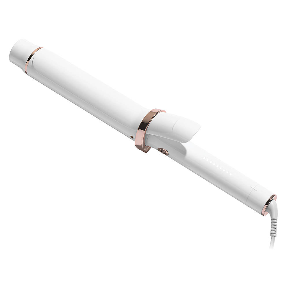 Angle View: T3 SinglePass Curl X 1.5" Ceramic Extra-Long Barrel Curling Iron - White