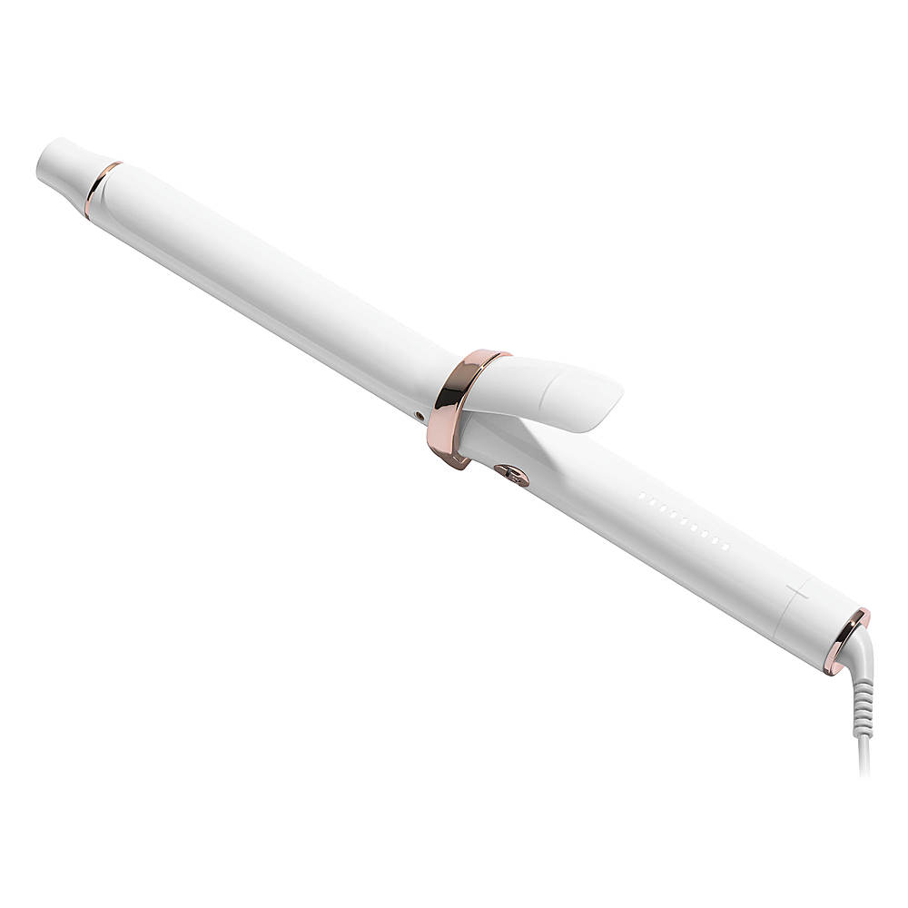 Angle View: T3 SinglePass Curl X 1" Ceramic Extra-Long Barrel Curling Iron - White