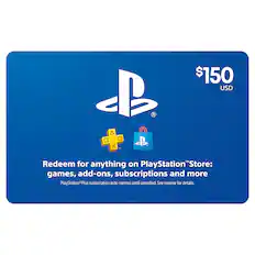 Front. Sony - $150 PlayStation Store Card.