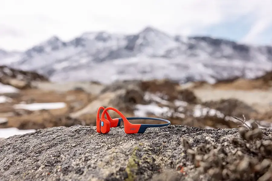 Alt View 15. Shokz - OpenSwim Pro Bone Conduction Sports Headphone - Red.