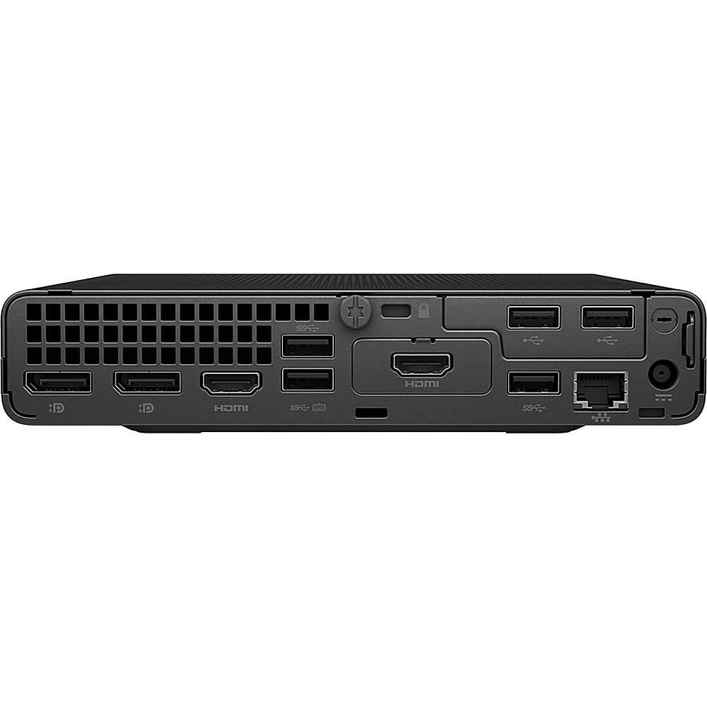 Back View: HP - Pro Mini 400 G9 Desktop - Intel Core i5 - 8GB Memory - 512GB SSD - Black