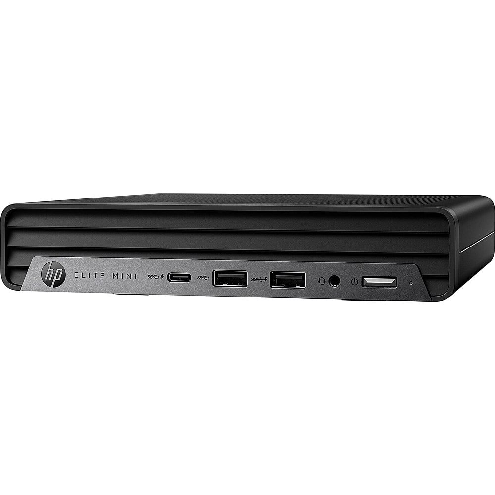 Left View: HP - Elite Mini 600 G9 Desktop - Intel Core i5 - 8GB Memory - 256GB SSD - Black