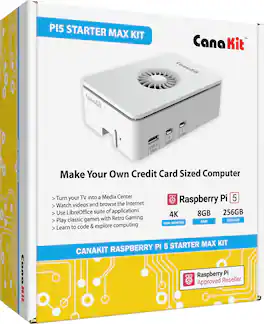 CanaKit - Raspberry Pi 5 Starter MAX Kit (8GB) - Turbine White