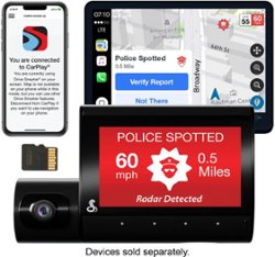 Cobra - SC 220C QHD Dual-View Front & Cabin Dash Cam, works with Apple CarPlay/Android Auto - Black - Front_Zoom