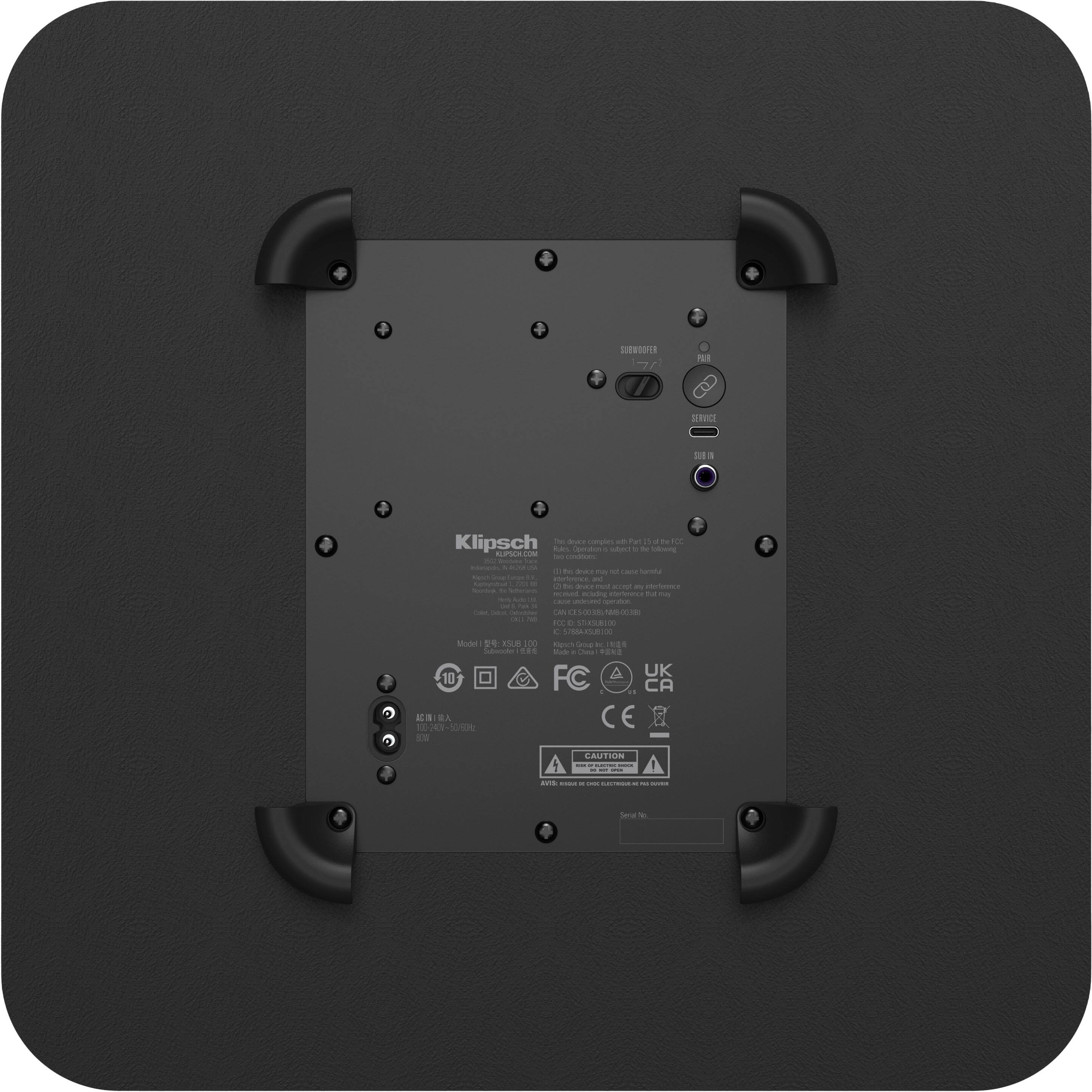 Back. Klipsch - Flexus SUB 100 Subwoofer for CORE Soundbars - Black.