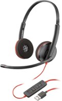 Poly - Blackwire 3220 USB-A Noise Cancelling On-Ear Headset - Black - Front_Zoom