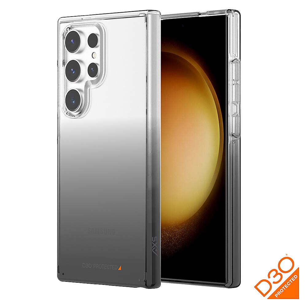 Left. AXS - Crystal Shield D30 Case & Screen Protector for Samsung Galaxy S24 Ultra - Smoke Gradient.