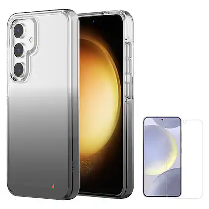 Angle. AXS - Crystal Shield D30 Case & Screen Protector for Samsung Galaxy S24 - Smoke Gradient.