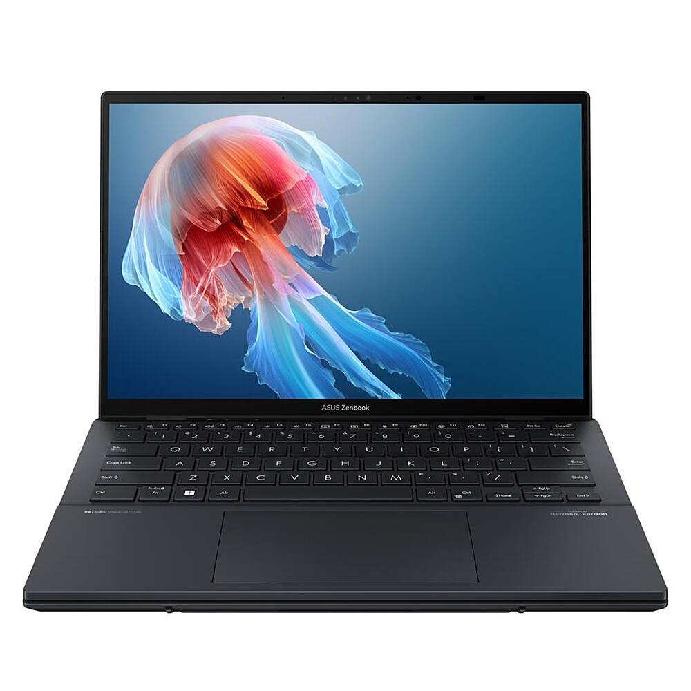 Alt View 4. ASUS - Zenbook DUO Dual 14” WUXGA OLED Touch Laptop - Intel Core Ultra 7 with 16GB Memory - Intel Arc Graphics - 1TB SSD - Inkwell Gray.