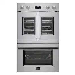 Forno Appliances - Asti 30 in. Electric Double Wall Oven with French Doors - Stainless Steel