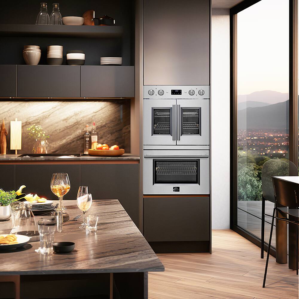 Alt View 15. Forno Appliances - Asti 30 in. Electric Double Wall Oven with French Doors - Stainless steel.