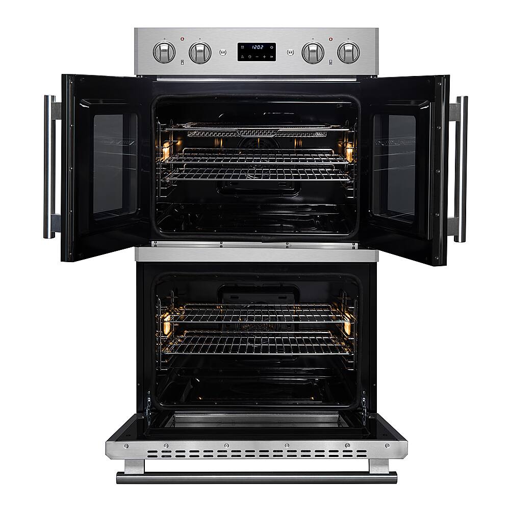 Left. Forno Appliances - Asti 30 in. Electric Double Wall Oven with French Doors - Stainless steel.