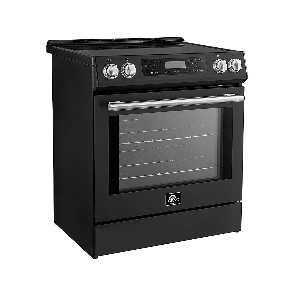 Alt View 1. Forno Appliances - Donatello 5.0 cu. ft. Slide-In Electric Induction True Convection Range with Antique Brass Accents - Black.