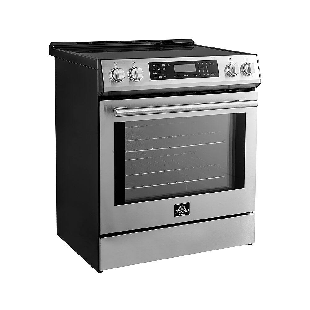 Alt View 1. Forno Appliances - Donatello 5.0 cu. ft. Slide-In Electric Induction True Convection Range with Antique Brass Accents.