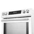 Left Zoom. Forno Appliances - Donatello 5.0 cu. ft. Slide-In Electric Induction True Convection Range with Antique Brass Accents - White.