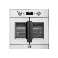 Forno Appliances - Gallico 30 in. Single Electric Convection Wall Oven with French Doors - Stainless Steel - Front_Zoom