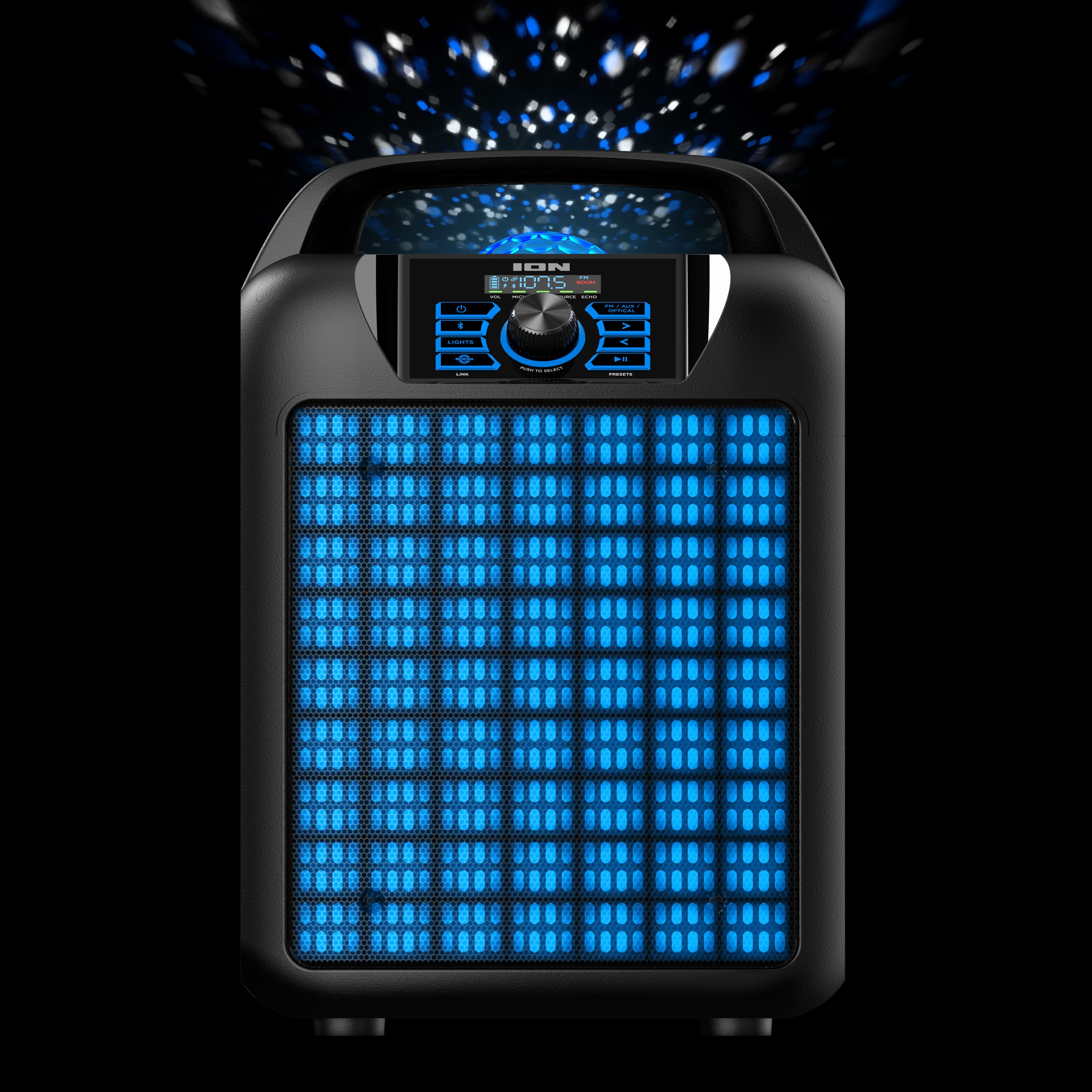 Alt View 40. ION Audio - Party Rocker Max High-Power Portable Bluetooth Speaker with Customizable Party Theme Lights - Black.