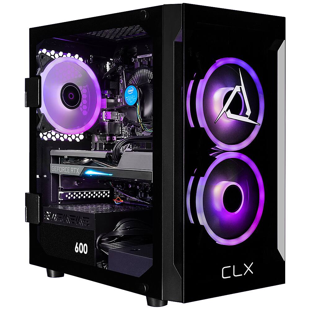 Alt View 2. CLX - SET Gaming Desktop - Intel Core i5 14400F - 16GB DDR5 5600 Memory - GeForce RTX 4060 - 1TB NVMe M.2 SSD - Black.
