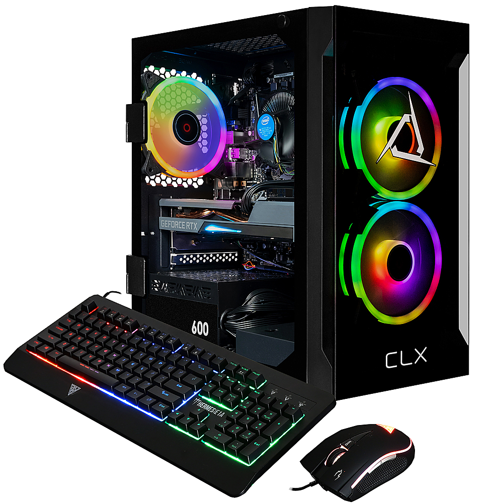Alt View 6. CLX - SET Gaming Desktop - Intel Core i5 14400F - 16GB DDR5 5600 Memory - GeForce RTX 4060 - 1TB NVMe M.2 SSD - Black.