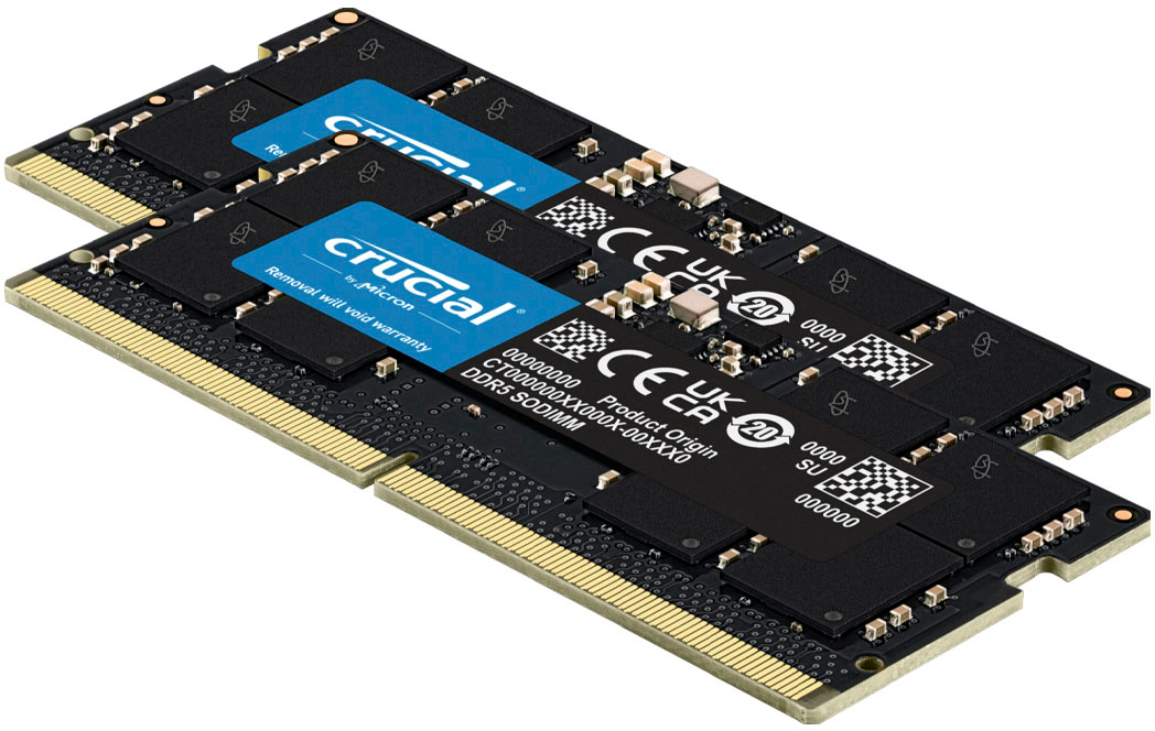 Crucial 32GB Kit (2x16GB) DDR5-5600 SODIMM Black CT2K16G56C46S5 - Best Buy