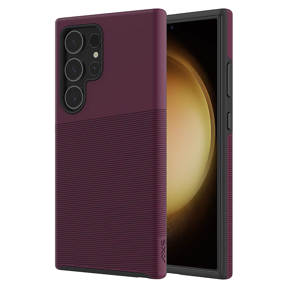 Front. AXS - ProTech Plus Case For Samsung Galaxy S24 Ultra - Sangria.