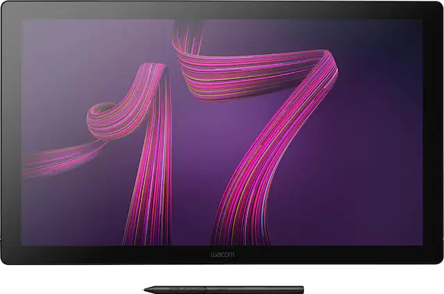 Front. Wacom - Cintiq Pro 17 Creative Pen Drawing Tablet with Touch Display - Black.